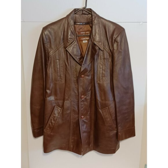 CABRETTA LEATHER ANGEL SKIN GRAIS 1970s VINTAGE 42R Rust Brown Coat